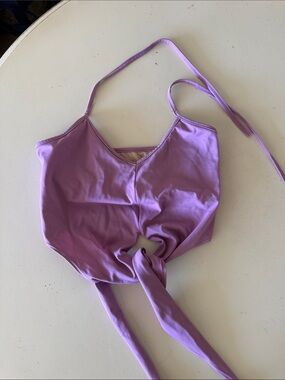 Kortni Jeane Lilac Tie-Front Bikini Top
